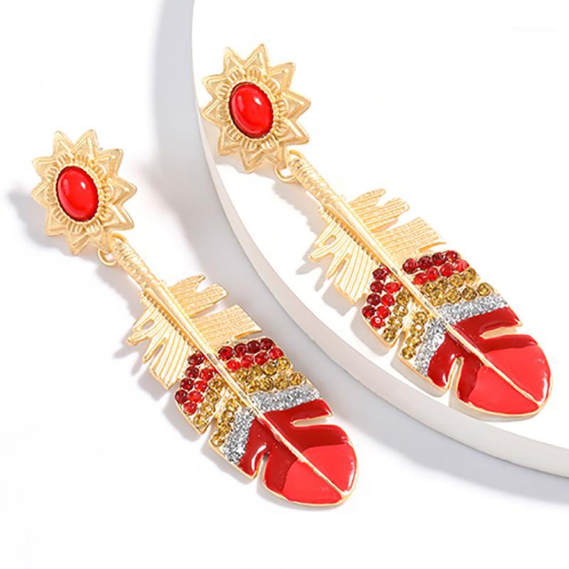 

ZHINI 2020 New Hot Sale Vintage Gold Earrings for Women Enthic Gothic Resin Crystal Dangle Earring Statement Jewelry Party Gift1