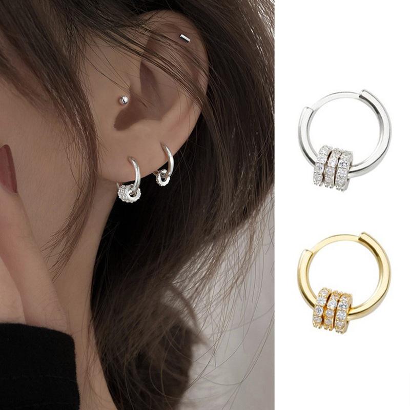 

Vintage Hoop Earrings Ear Cuff Stud Earrings Charm Jewelry Women Geometric Small Round Temperament Ear Buckle