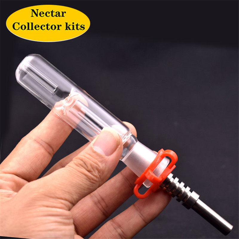 

Glass Collector kits with 10mm 14mm 18mm quartz Titanium tips collector oil rigs glass bongs Glass water Pipes dab straw pipes