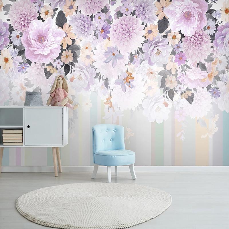 

Custom 3D Photo Wallpaper Mural Modern Minimalist Watercolor Flower Fashion Bedroom Living Room Sofa TV Background Wall Painting1, As pic