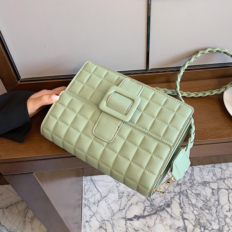 

Lattice Square Crossbody Bag For Women 2021 Quality Designer Handbag And Purse Weave Shoulder Strap Shoulder Messenger Bag, Black