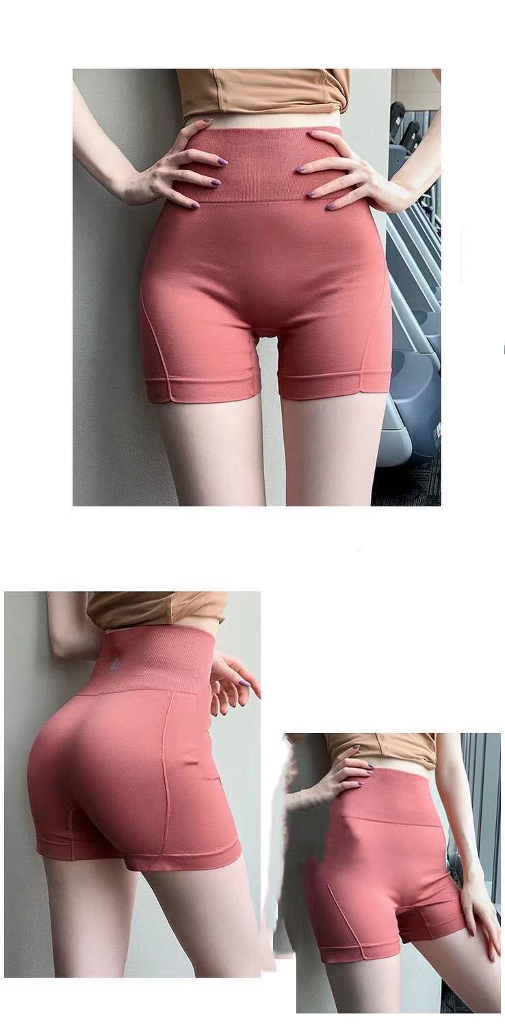 

2021 new yoga sports tights women's high waist elastic peach hip lifting abdominal pants running fitness shorts3252, Black