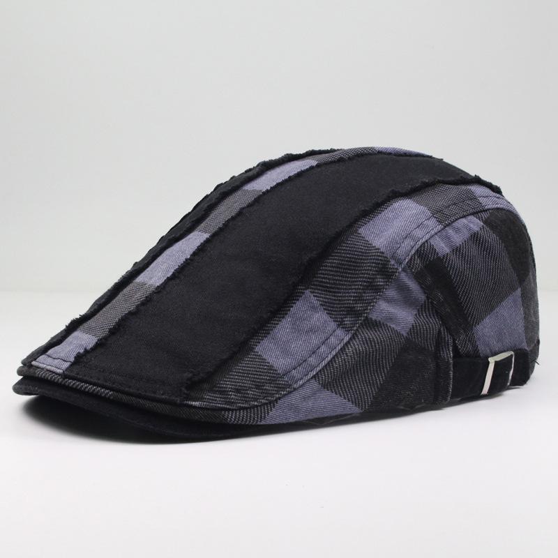 

Men's hat pure cotton sunshade versatile sunscreen Beret leisure retro cap painter forward hat popular, Black