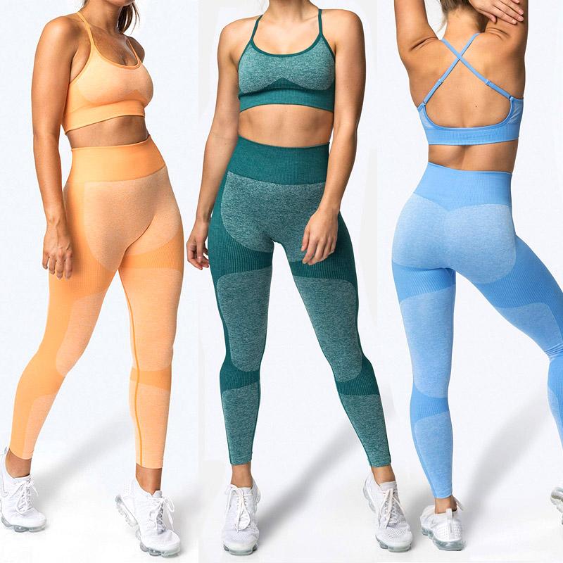 

2020 Workout Set Seamless Yoga Set Sport Clothes Yoga Suit Tracksuit Women Gym Sportswear Fitness Suit Sports Bra, Yskf9154kz-qzi