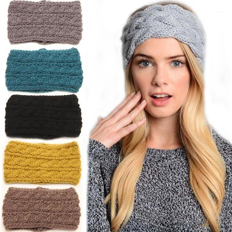 

Ruoshui Woman Winter Warmer Knitted Headband Soft Crochet Turban Elastic Hairband Stretch Girls Hair Accessories Head Wrap1, Black