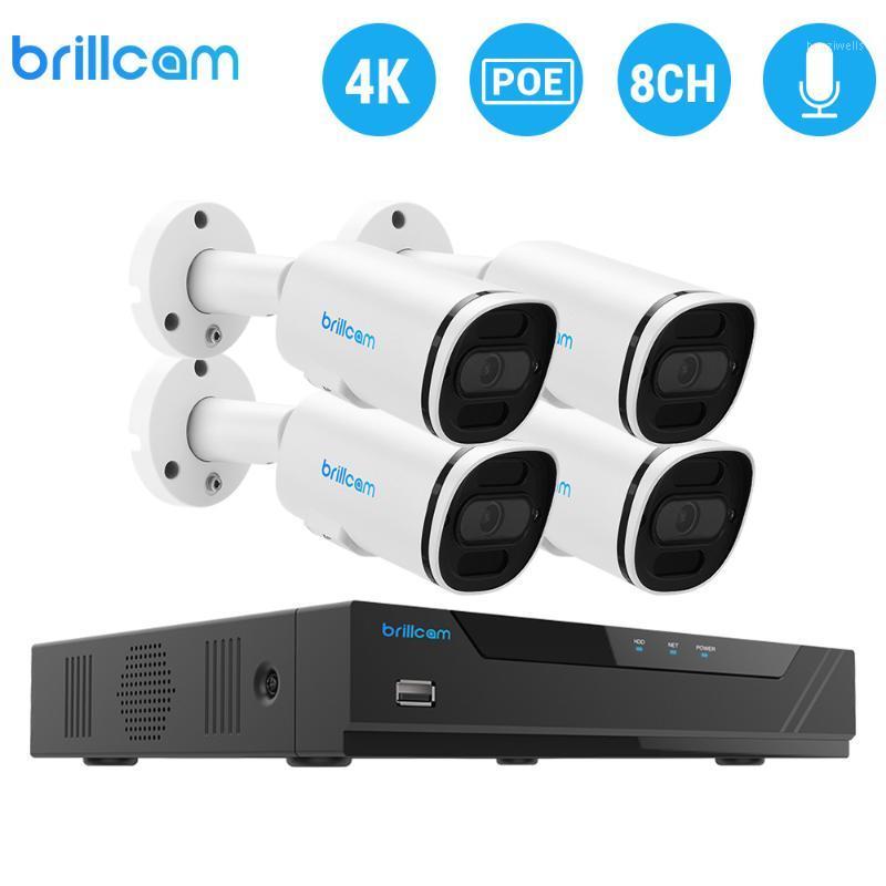 

Brillcam H.265 8CH 4K POE NVR Kit System 8MP IP Camera IR Night Vision Onvif Video Security Surveillance Set1