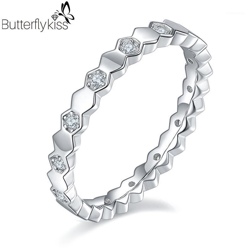 

Cluster Rings BK Moissanite Ring Genuine Silver D Color Beehive Customized White/Yellow/Rose Gold Fine Jewelry Ladies Accessories Gifts, Golden;silver