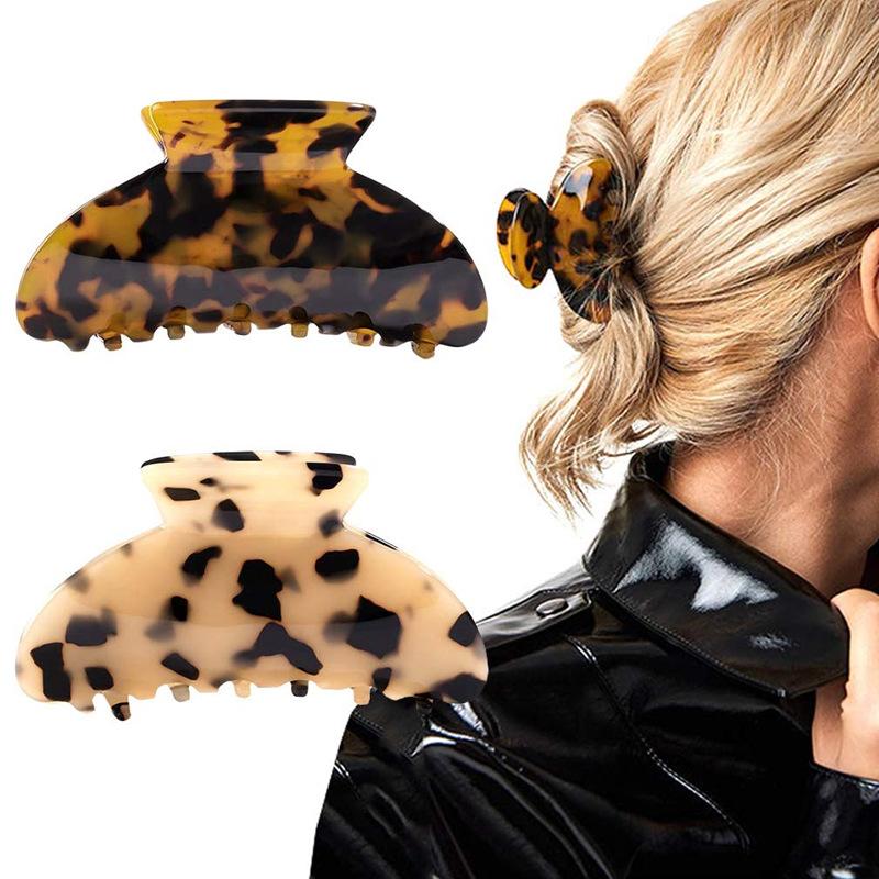 

Ruoshui Woman Fashion Acrylic Leopard Hair Trendy Hairpins Hairgrips Hair Accessories Headwear Hairclip Ornaments