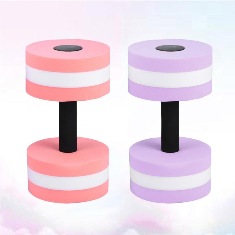 

2pcs EVA Floating Dumbbell Water Aerobics Aquatic Barbell Swimming Water Yoga Durable Sport Fitness Exercise Equipment for, Red