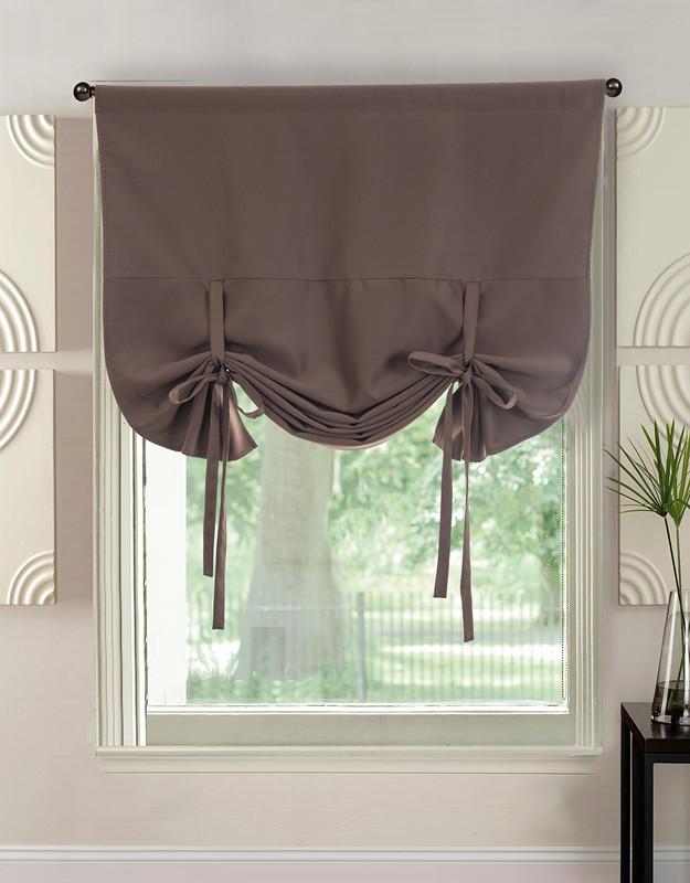 

Roman Curtain Window Treatment Solid Colors Decorative Curtains for Bedroom and Living Room, Black
