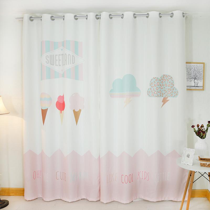 

Custom Made 2x Window Drapery Curtain Nursery Kids Children Room Window Dressing Tulle 200cm x 260cm Ice Cream Cloud Lighting, Same pattern tulle