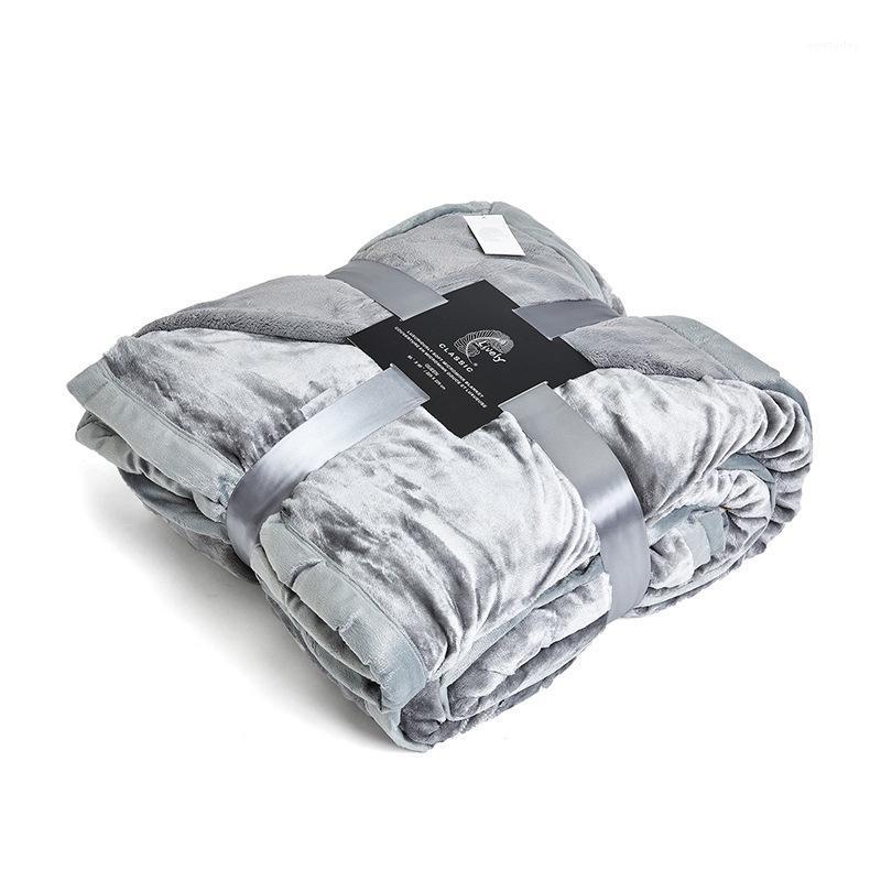 

Winter Flannel Blanket Luxury Soft Warm Thick Blanket Sheet Bedspread Sofa Throw On Sofa Bed Cover Square Solid Color Blankets1