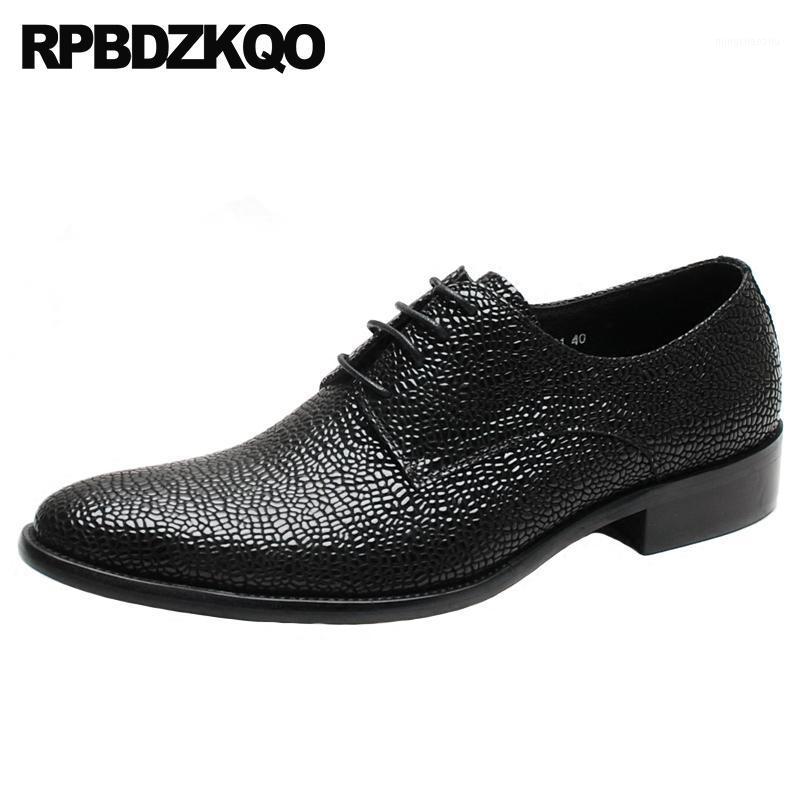 

Runway Pointed Toe Brand Business Italy Black Genuine Leather Real Oxfords Snake Skin European Men Dress Italian Shoes Formal1