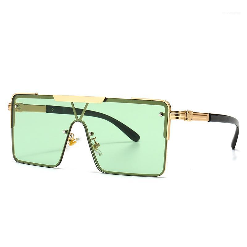 

2020 Designer Fashion Square Sunglasses Men Women Vintage Metal Rivet Oversized Shades For Male UV400 Gafas De Sol1