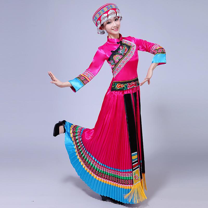 

Mongolian Dancers Women's Red Chopsticks Dance Costumes Mongolian Bowl Stage Performance Chinese Minority Dancing Clothing, Photo color