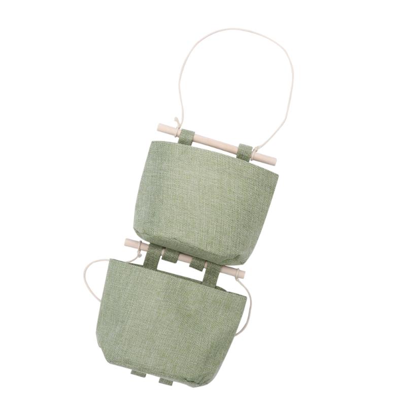 

1 Set of Wall Integrated Bags Creative Hanging Baskets Simple Storage Pouch Wall Sundries Holder Coffee, Green