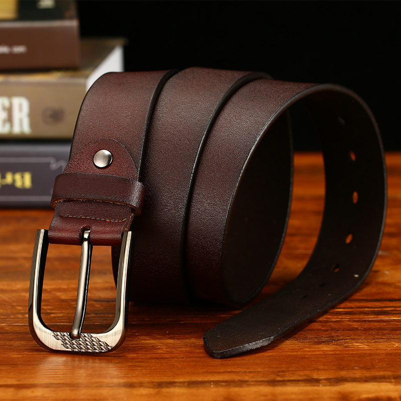

2021 New Fashion High Quality Leather Men's Business Jeans Casual Belt for Men Pin Buckle Brand Design Cintos Masculinos 3pkg, Black