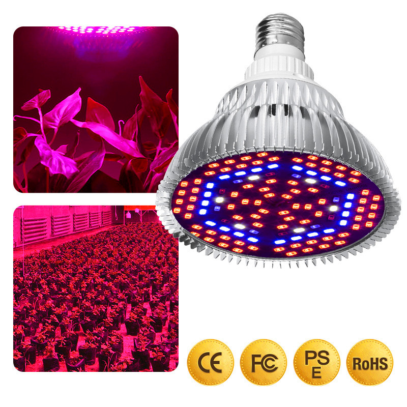 

free delivery LED Grow Light Full Spectrum 30W/50W/80W E27 LED Growing Bulb for Indoor Hydroponics Flowers Plants LED Growth Lamp