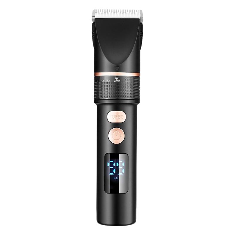 

SHINON Hair Trimmer USB Rechargeable Hair Clipper Haircut Machine LCD Display Beard Trimmer Cutter Turbo Speed