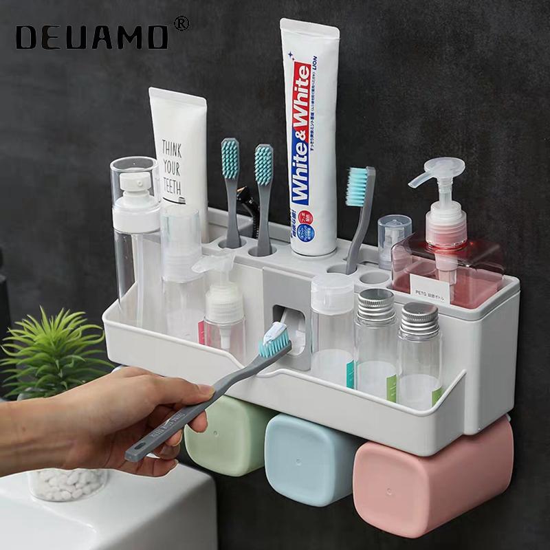 

Toothbrush Holders Aotumatic Toothpaste Squeezer Dispenser Bathroom Accessories Sets Bathroom Storage Box Case Household Items