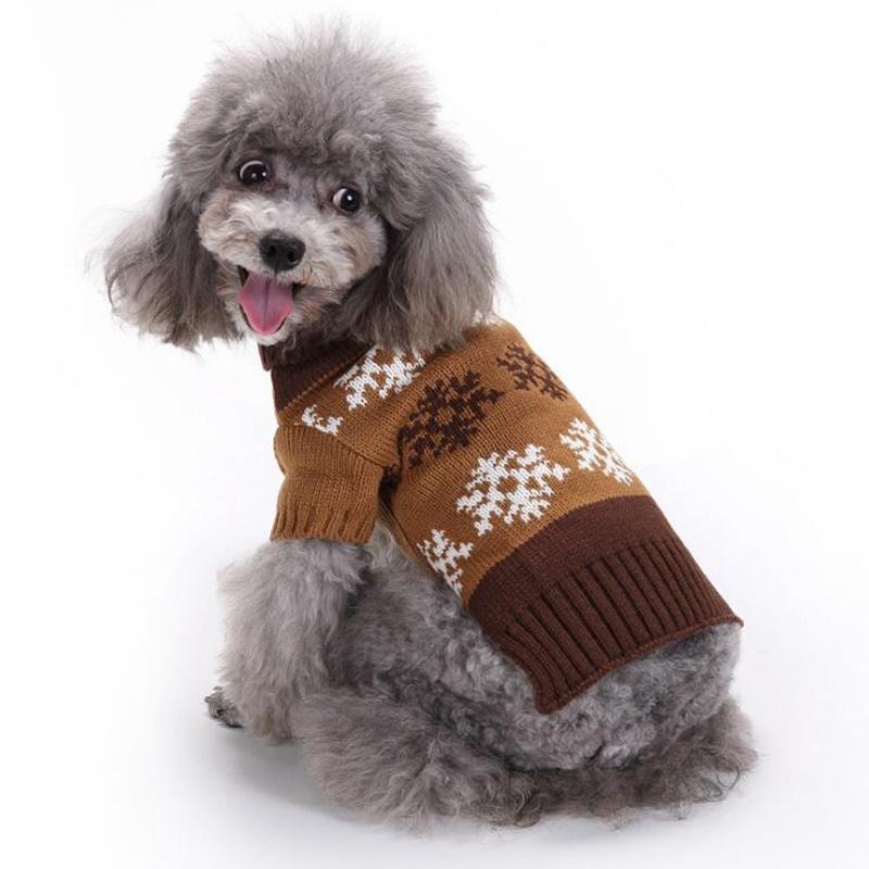 

Christmas Pet Dog Snowflake Sweater Clothes Winter Puppy Cat Dog Xmas Jumper Pullover Costumes for Teddy Small Large Dogs Cats, Gray