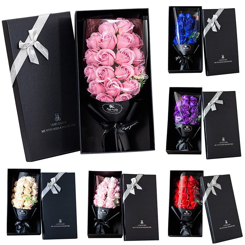 

Soap Rose Gift Ornaments Box 2 Storeys Necklace Jewelry Box 9/12/16PCs Flower Rose Valentine's Day Wedding Party Gift