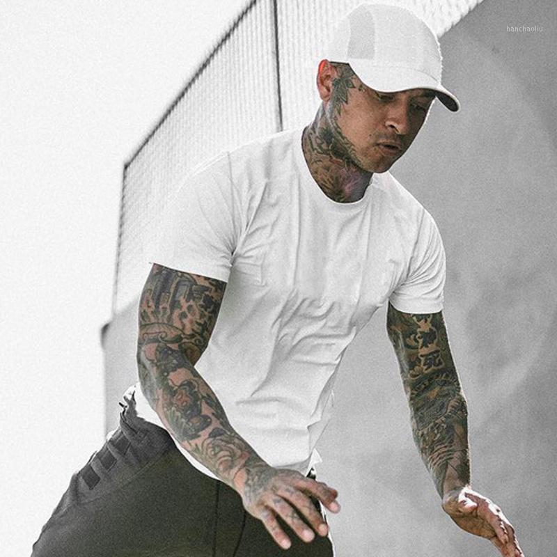 

New Men Bodybuilding Compression T-shirts Fitness Gym Tops Short Sleeve Quick Dry Skinny Jersey Running Sports Clothing1, Black