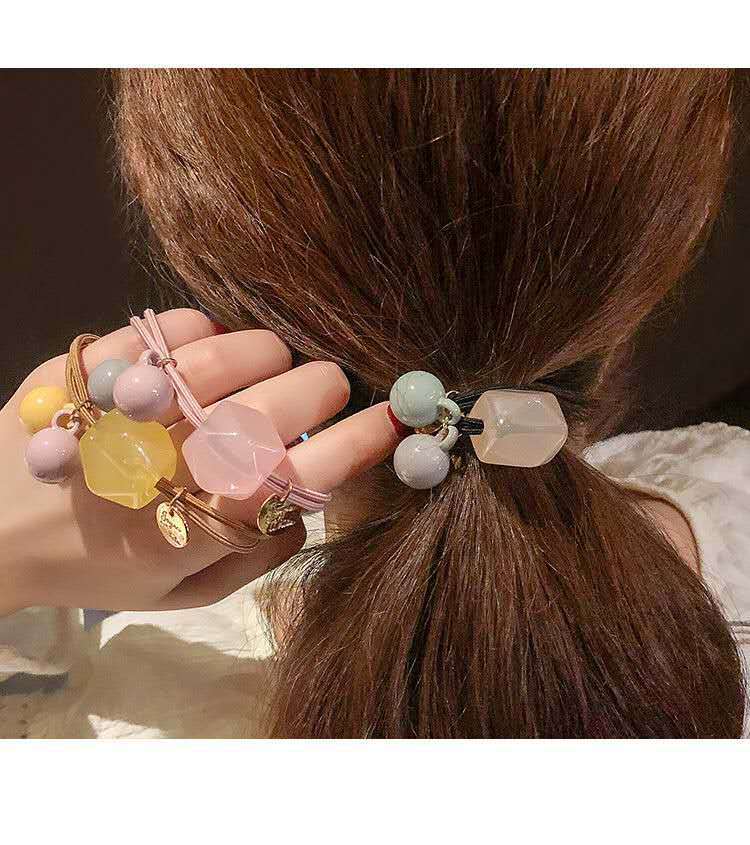 

Candy color hair ring headrope girl's Square headrope lovely hair loop tie hair rope lady A43