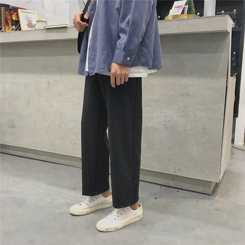 

Japanese summer Korean pure black Harlan pants versatile small straight casual pants men' Hong Kong fashion ankle-length1