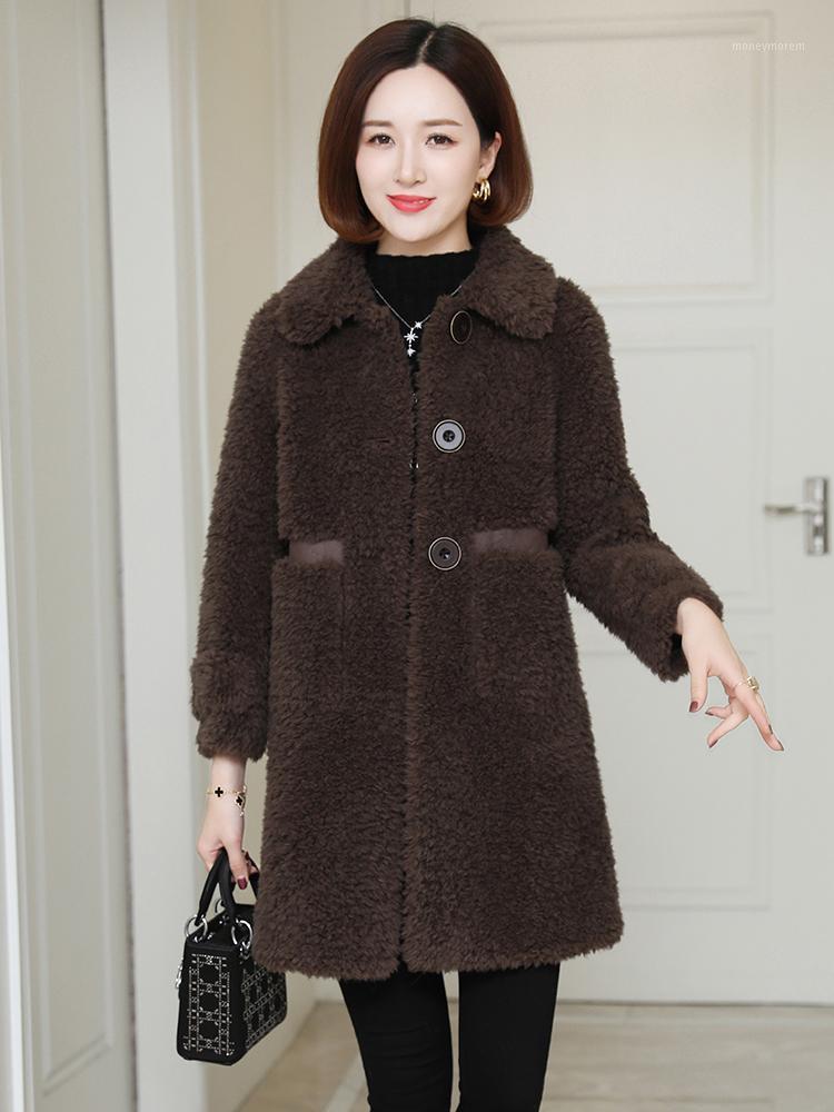 

Sheep Quality Fashion High Shearing Coat 100% Wool Fur Jacket Women' Jacket 2020 Soft Warm Wool Women Coats Casacos Zjt3591, Green
