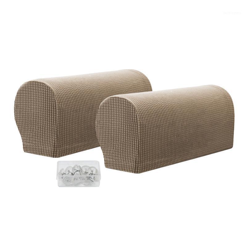 

2pcs Household Thickened Grid Pattern Sofa Armrest Cover Washable Anti Slip Universal Removable Slipcover Stretchable Elastic1