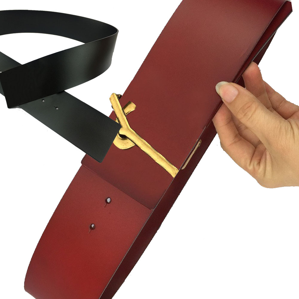 7V Belts For Womens Designer Fashion Women Belt Genuine Leather Black Red Color big buckle Designer Cowhide Luxury width 7cm 44744