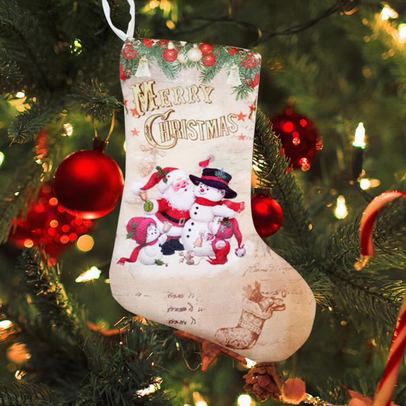 

Snowman Elk Candy Pouch Home Decor Christmas Stockings Santa Claus Ornament Pendant Kids Gift Bag Tree Hanging Shopping Mall