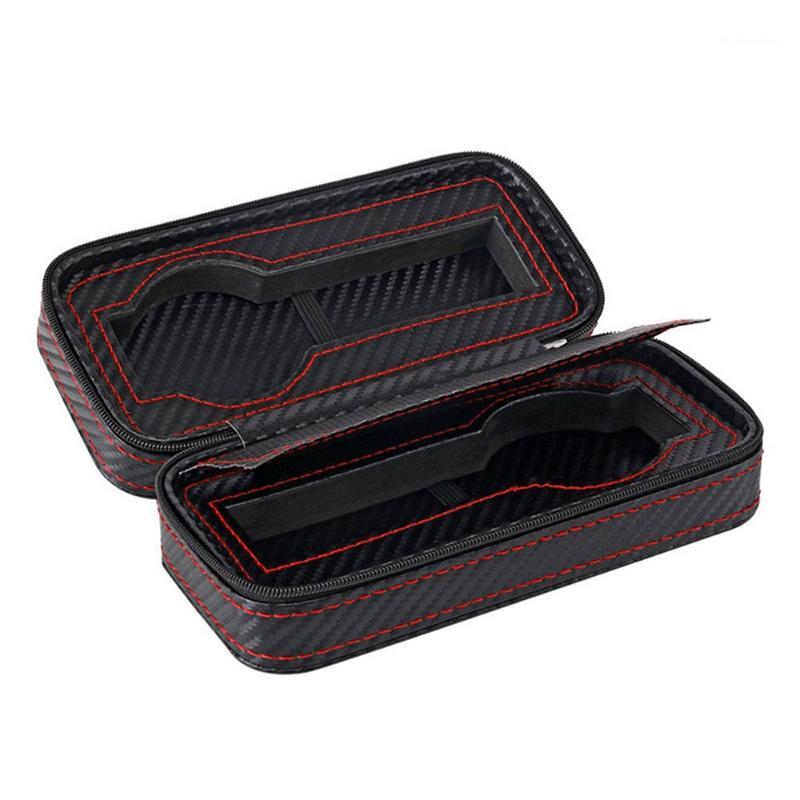 

2 Slots Carbon Fibre Watch Box Bag Display Zipper Case Display Storage Portable Travel Holder Case Portable Leather Organizer1