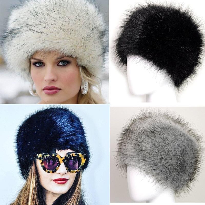 

Lugentolo Winter Faux Fur Hats Women Round Flat Top Warm Fashion Casual Solid Girls Winter Hats