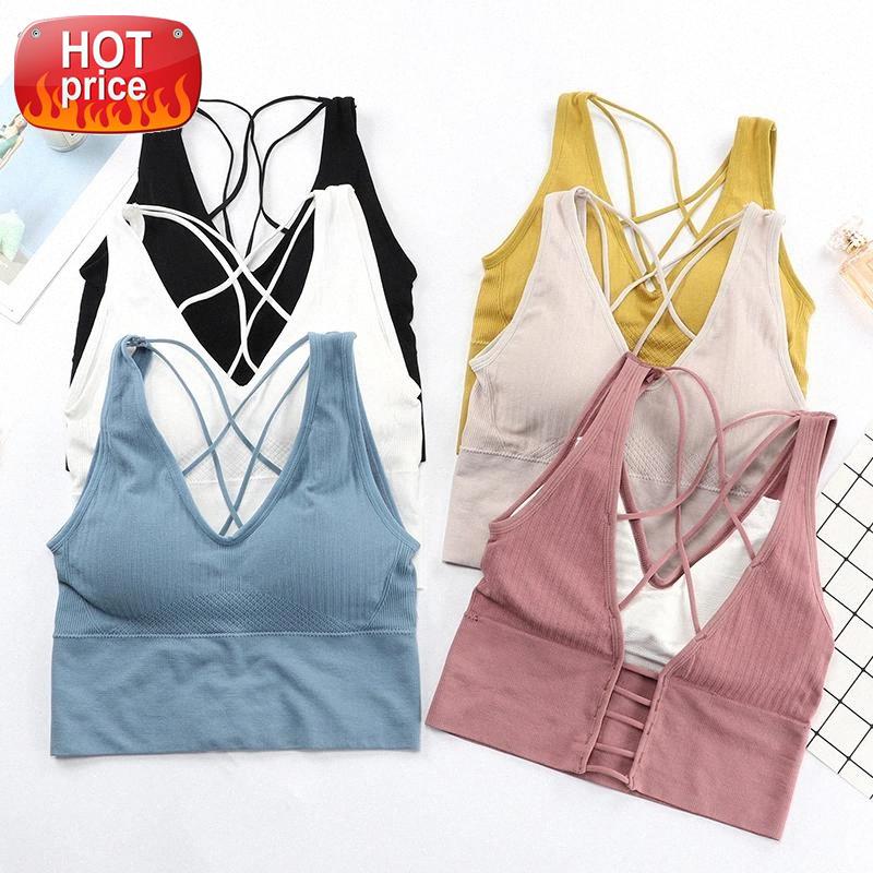 

Yoga Bra Vest For Fitness Sports Top Bandage Gym Women Underwear Sexy Bra Indoor Wear Workout Running Streetwear High Elastic #AU7R, White