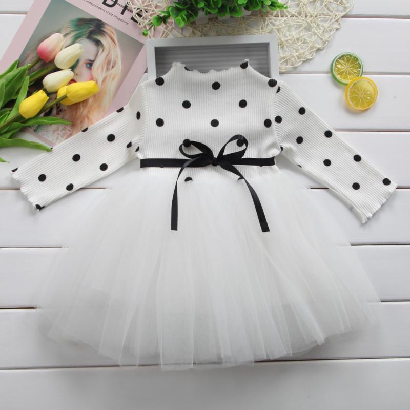 

Girl's Dresses Winter Baby Girls Party Princess Dress For Kids Polka Dot Cotton Lace Tutu Birthday Christening Gown Autumn Children Clothing, Red;yellow