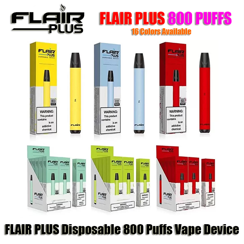 

FLAIR PLUS Disposable E Cigarettes Device Kit 800 Puffs 550mAh Battery 3.5ml Prefilled Cartridge Pod Vape Pen Vs Vaporlax Mate Puff Plus