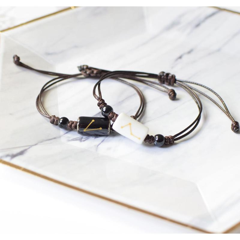 

Charm Bracelets Exquisite Ceramic Constellation Bracelet Fashion Bead Adjustable Clothing Accessories