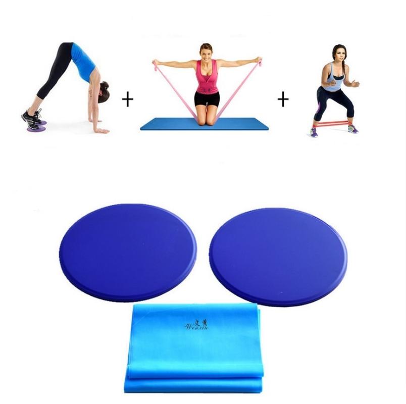 

3pcs Yoga Fitness Sets Sliding Disc Elastic Band Resistance Ring Pilates Line Hip Training Home Sport Equipment Yoga Belts, Red