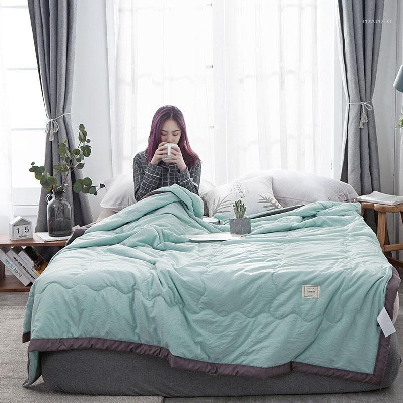 

32 Summer Thin Quilt Quilted Blanket for Bed Yarn Dyed Throw Blankets Bedspread Air Condition Comforter Bedding Bed Cover1, Pink