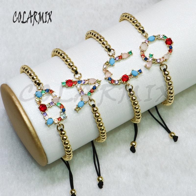 

5 pieces rainbow letters bracelets zircon bracelets beaded wholesale jewelry fashion jewelry for women 52081