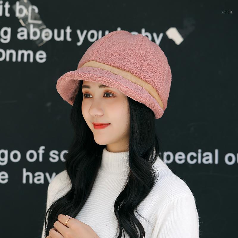 

Women New Fashion Warm Bucket Hat Wool Thick Winter Hat For Women Lady1, Black