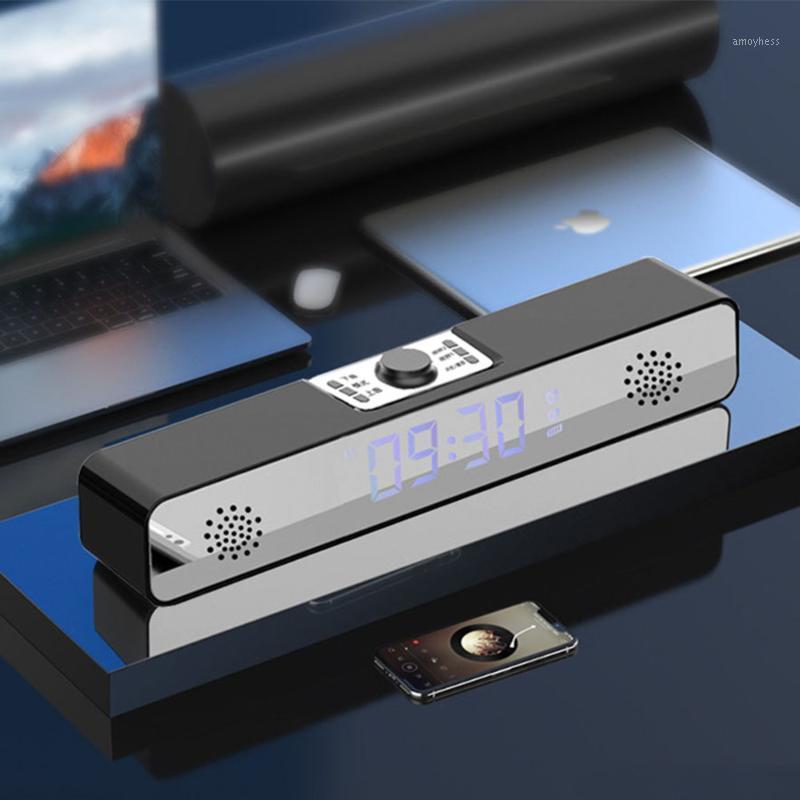 

LED TV Sound Bar Alarm Clock AUX USB Wired Wireless Bluetooth Speaker Home Theater Surround Subwoofer for PC TV Computer Speaker1