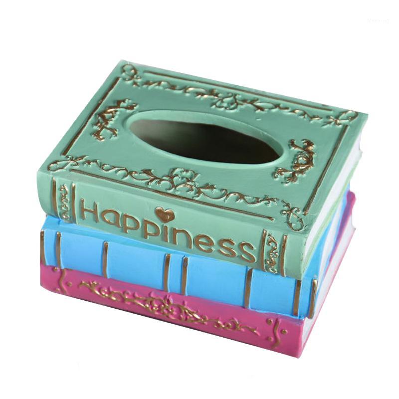

Vintage Creative Rectangle Book Tissue Box Resin Crafts Napkin Box Study Bedroom Desk Decor Home Decoration Living Room Gift1