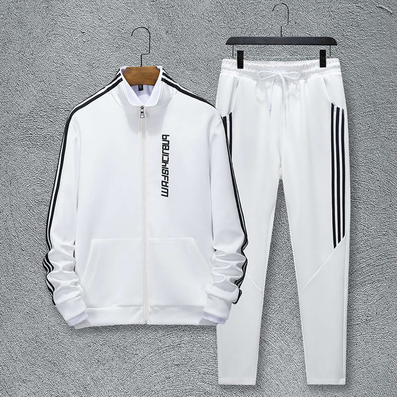 

Spring and autumn men's leisure sports casual fashion handsome pants two piece suit Fujian, Black