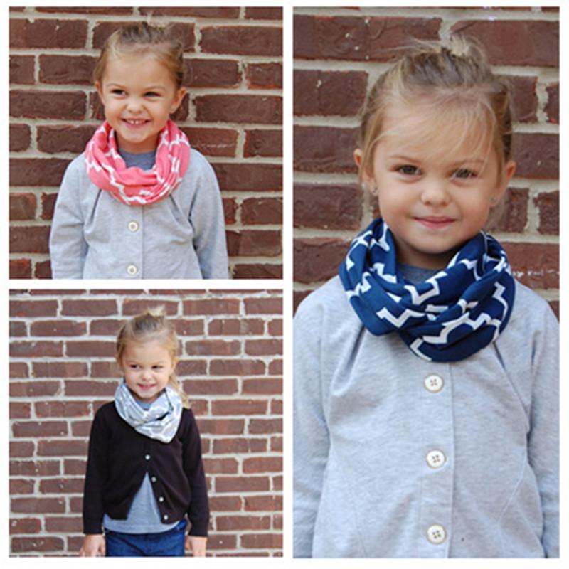 

2020 Winter Kids Children Cotton Jersey Knit Quatrefoil Infinity Scarves for Baby Circle Ring Scarf