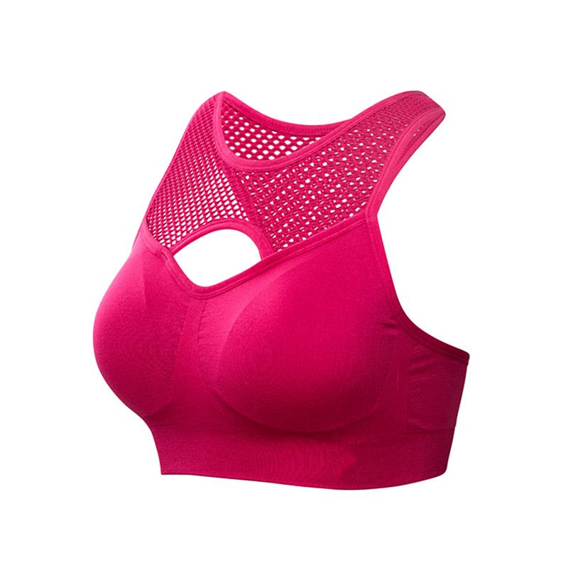 

2020 Women Lingerie Breathable Quick Dry Sport Bra Mesh Hollow Out Shockproof Push Up oga Bras Fitness Running Gym Vest New