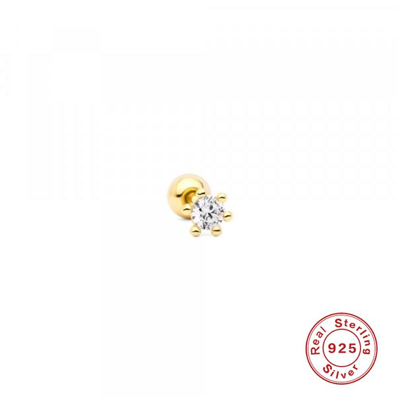 

BOAKO 1Pcs Mini Diamond Earrings For Women 925 Sterling Silver Stud Earrings Piercing Jewelry Ear Cuffs Pendientes #11.5