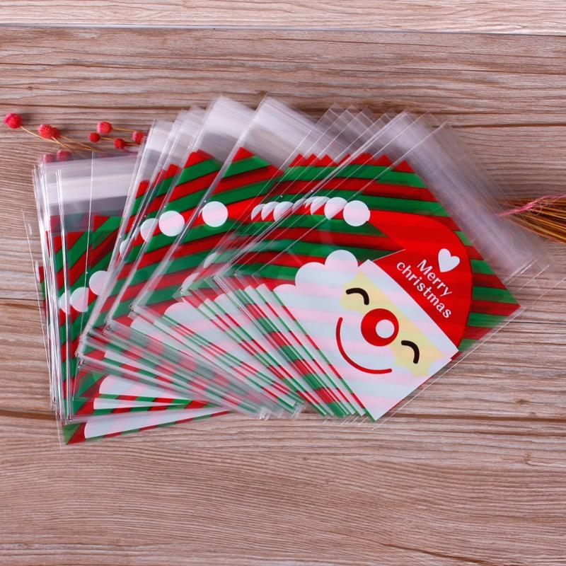 

100pcs/Pack Paper Gift Bags Pink Candy Bag For Christmas Bag Santa Claus Cellophane Gift Box Birthday Party Supplies #254207